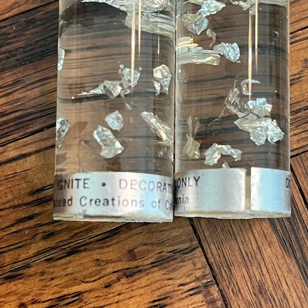 Midcentury Modern Lucite Decorative candle sticks - Picture 3 of 4